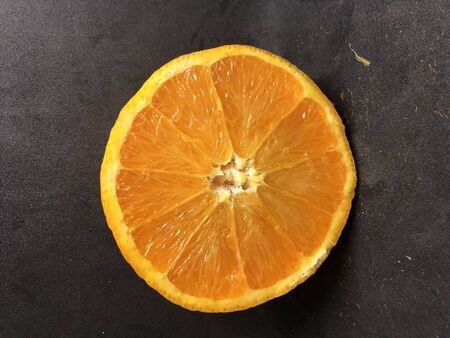 still life of half orangeの写真素材
