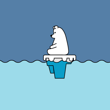 Polar Bear on Glacial Ice Floeのイラスト素材