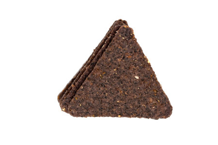 Black and white crispbread isolated on white background. Top view.の写真素材