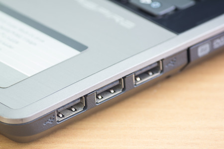 Laptop computer with usb portの写真素材