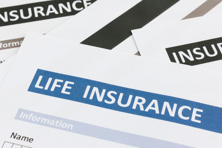 close up of life insurance formの写真素材