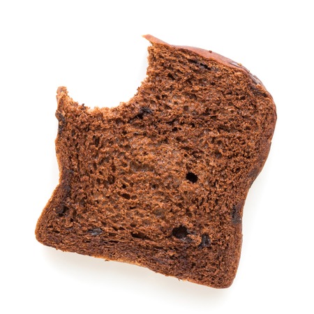chocolate bread on white background in top viewの写真素材