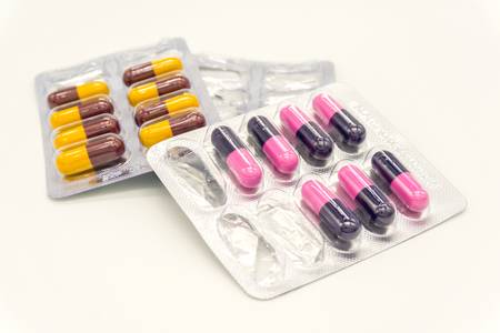 capsule pills isolatedの写真素材