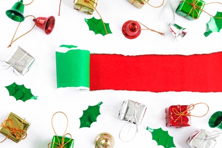 christmas background in top view with copy space