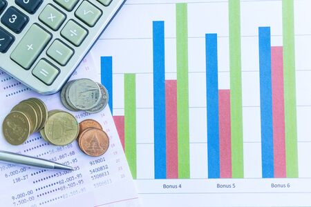 Savings Account Book with thai moneyの写真素材