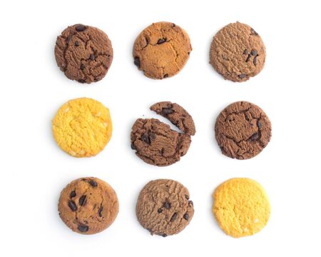 homemade cookies on white backgroundの写真素材