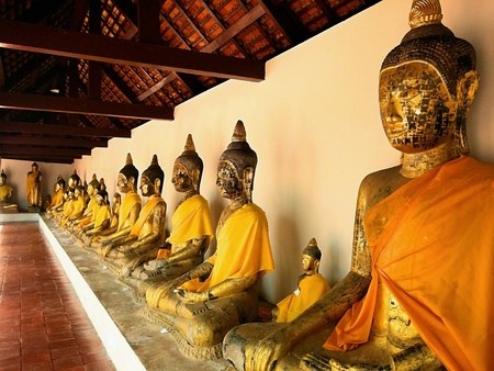 Wat Phrathat Chaiya is the place of the rights of the people, Chaiya, Suratthani, Thailand country.