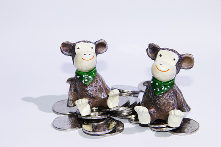 doll and coinの写真素材