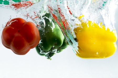 Miscellaneous colored peppersの写真素材