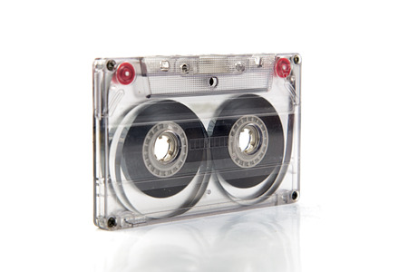 Cassette tape on white background.の写真素材