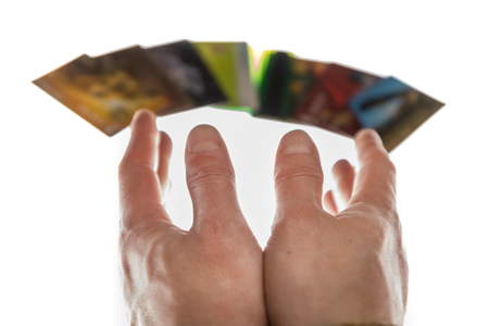 hands are drawn to credit cardsの写真素材