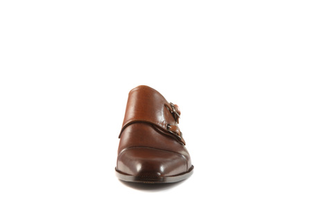 men's shoes on a white background with a shadowの写真素材