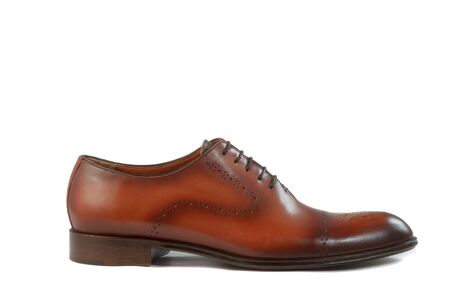 men's shoes on a white background with a shadowの写真素材