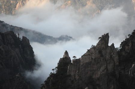 cloudscape at yellow mountainの写真素材