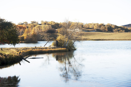 Inner Mongolia Ulan butong Princess Lake in autumnのeditorial素材