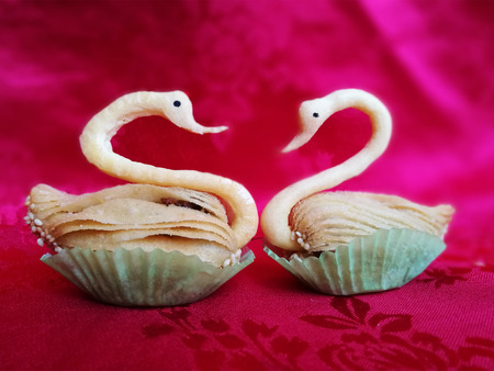 Swan puffの写真素材