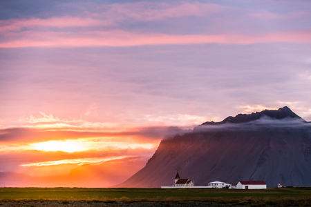 Sunset over Icelandの写真素材
