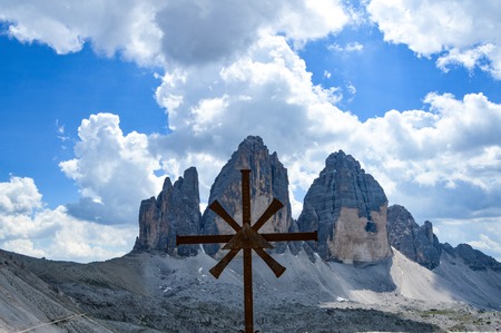 Three Peaks in national park, Italyの写真素材