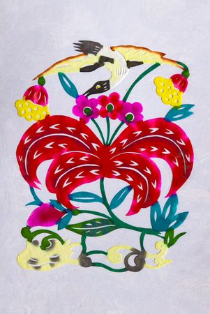 Beautiful flowers.This is a colored paper-cut pictures, pictures reflect the beauty of a beautiful flower scene. の写真素材