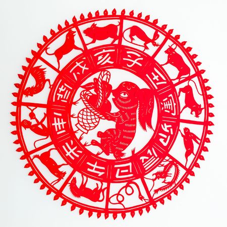 hare, The paper cutting. The Chinese Zodiac.の写真素材