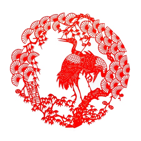 Pine and Crane for Longevityの写真素材