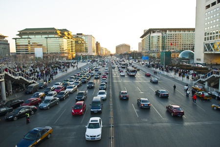 Xidan a Major Commercial Street in Beijingのeditorial素材