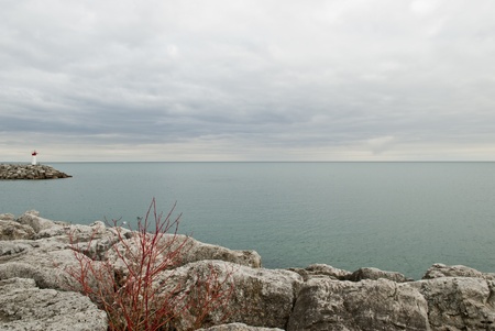 Silent Lake A cloudy sky over a silent lake with no waves 
