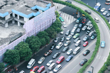 Busy traffic in Guangzhouの写真素材