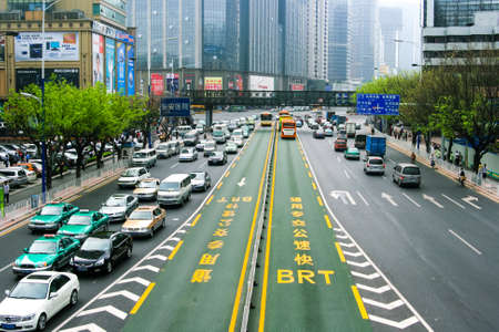 Traffic in Guangzhou cityのeditorial素材