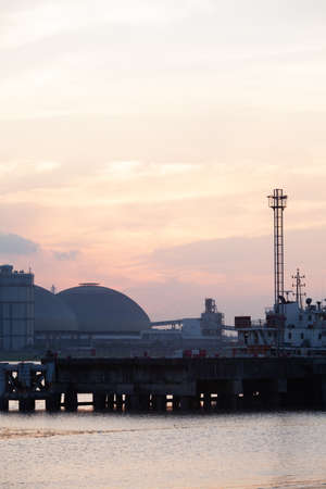 sunset and bridgeの写真素材