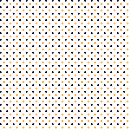 Vector illustration. Seamless pattern. Small circles dark blue and yellow on a white background. For printing on fabric and paper.のイラスト素材