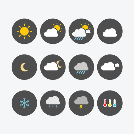 Weather Icons Simple Flatのイラスト素材