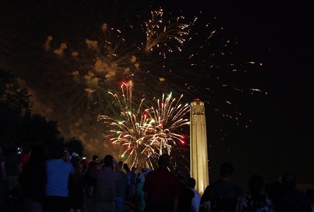 Fireworks at the Liberty Memorial on Memorial Day 2017 in Kansas City Missouriのeditorial素材