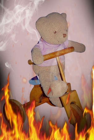 Get Well Bear in dangerの写真素材