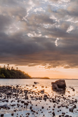 The shore of Muckross lake, laugh leane, Killarney national park, county Kerry, Irelandの写真素材