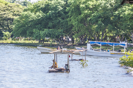 People at Moyogalpa beach, Ometepe Island, Rivas, Nicaraguaのeditorial素材