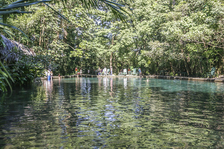 Eye of water, natural spring, Ometepe Island, Rivas, Nicaraguaのeditorial素材