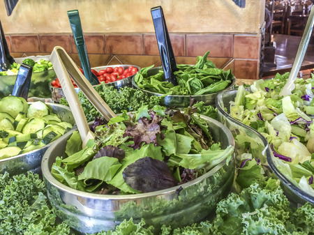 Salad Bar food, vegetablesの写真素材