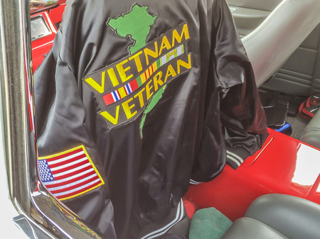 Vietnam Veteran Jacket,  Veterans ceremony at Sierra Vista Middle School,  Covina, CA.USAのeditorial素材