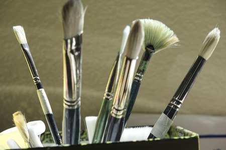 artist brush, artist material, brushes, color photography, paintingの写真素材