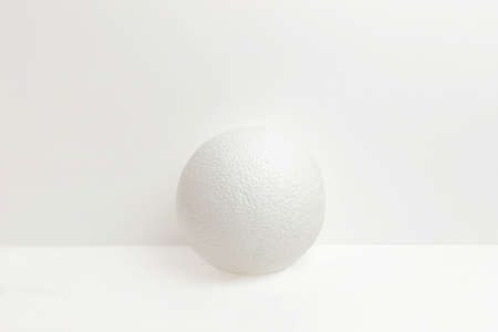 White ball on white background. Simple geometric shapesの写真素材