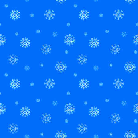 Seamless winter background with watercolor snowflakes. For christmas backgrounds, wrapping paper, packaging, greeting cards, prints, covers, fabric, textiles and moreの写真素材