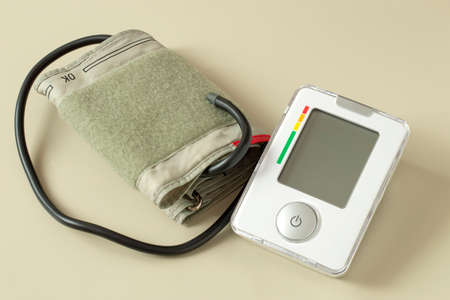 Electronic tonometer for measuring blood pressure at home. Daily blood pressure monitoring for disease preventionの写真素材