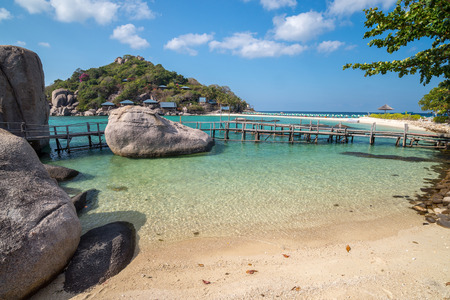 View of Nang Yuan island of Koh Tao island Thailandの写真素材