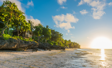 Sunrise view at the Anda White Long Beach at Bohol island of Philippinesの写真素材