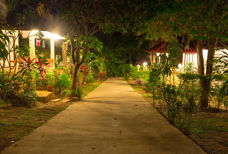 night view of tropical resort at Koh Samui island Thailandのeditorial素材