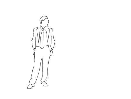 Worker line drawing, vector illustration design. People collection.のイラスト素材