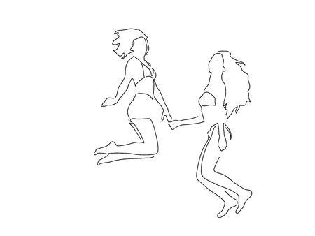 People on holidays line drawing, vector illustration design. People collection.のイラスト素材