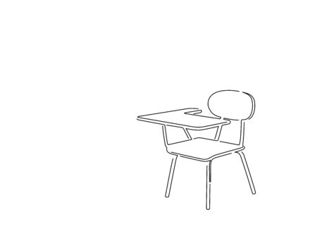 School isolated line drawing, vector illustration design. Education collection.のイラスト素材