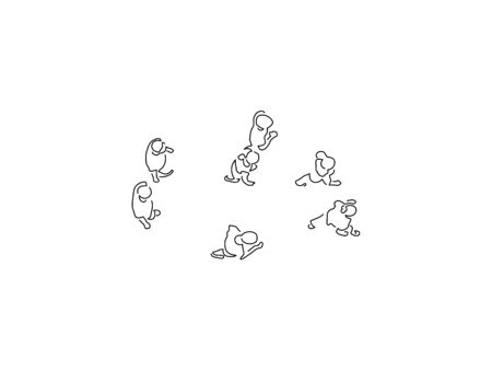 People on the street isolated line drawing, vector illustration design.のイラスト素材